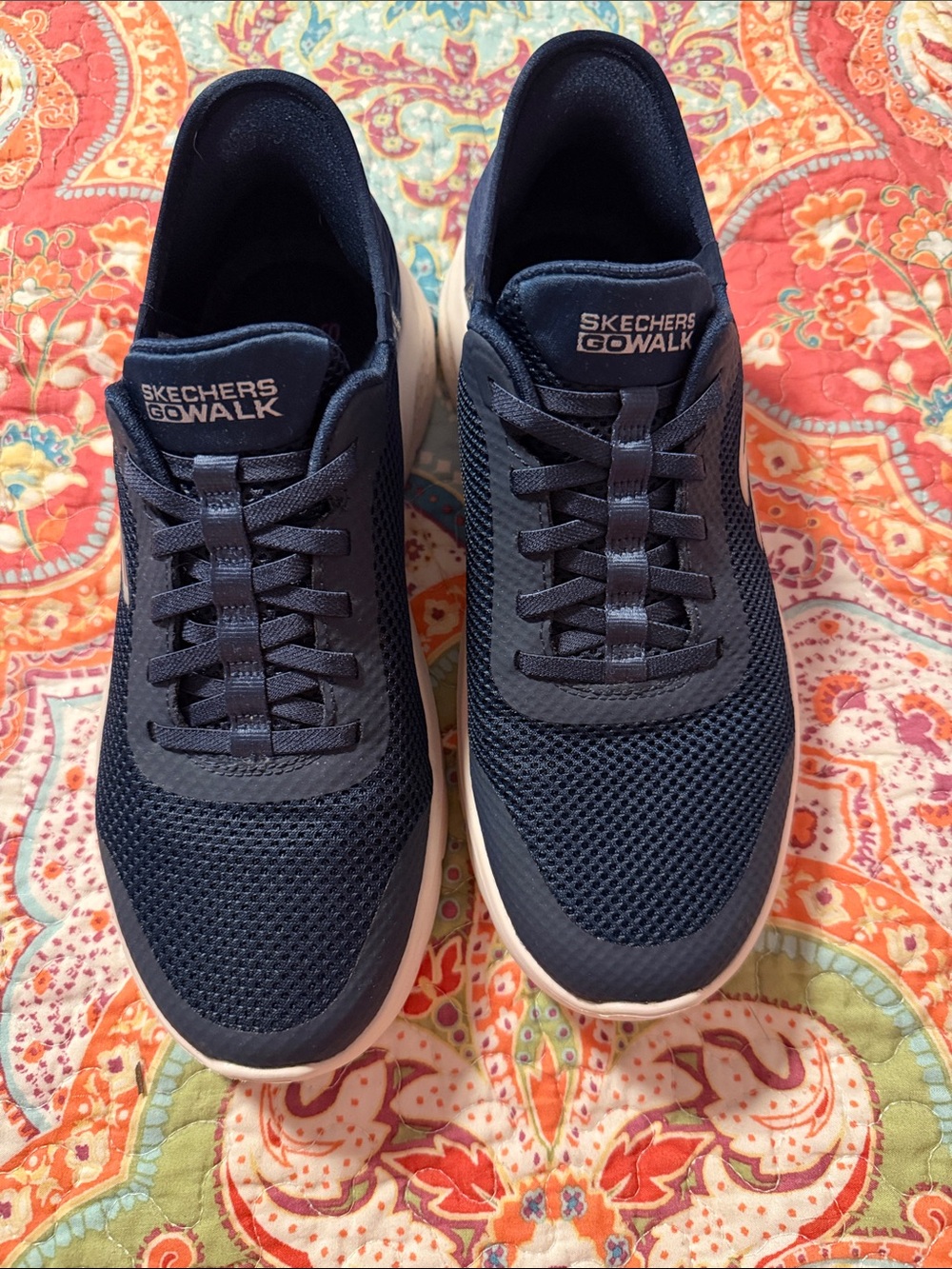 Skechers GOwalk Women’s Navy Mesh Slip-On Sneakers